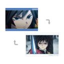 【グッズ-カード】アニメ「鬼滅の刃」 冨岡義勇 場面写A5イラストカード【再販】の画像