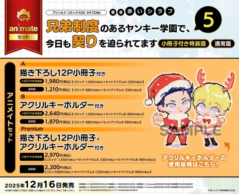 【コミック】兄弟制度のあるヤンキー学園で、今日も契りを迫られてます(5) 小冊子付き特装版 アニメイトセットA【描き下ろし12P小冊子付き】