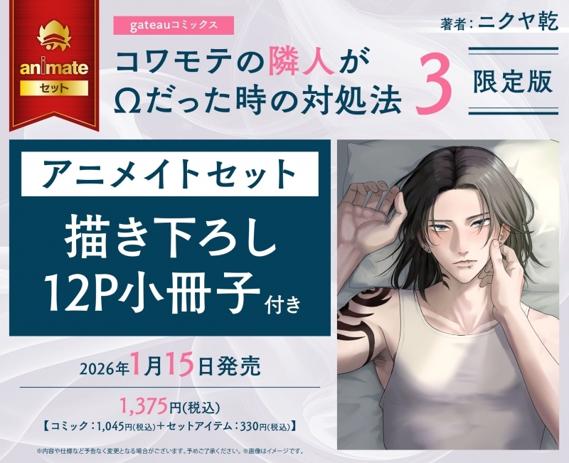 【コミック】コワモテの隣人がΩだった時の対処法(3) 限定版 アニメイトセット【描き下ろし12P小冊子付き】