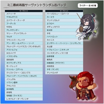 グッズ-バッチ】Fate/Grand Order ミニ最終再臨サーヴァントランダム缶 