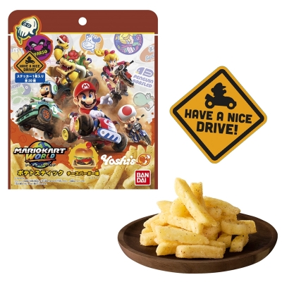 【グッズ-食品】マリオカート ワールド ステッカーつきポテトスティック チーズバーガー味