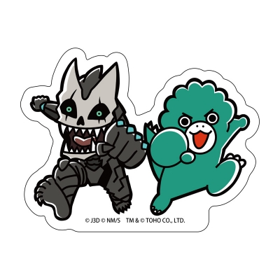 【グッズ-ステッカー】怪獣8号&ちびゴジラ 描き下ろしダイカットステッカー