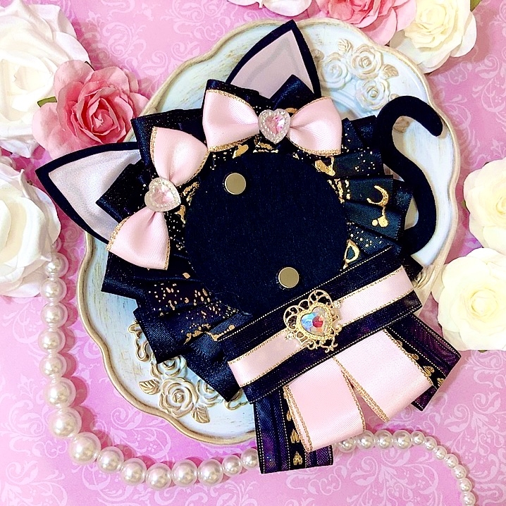 【グッズ-マグネット】ノンキャラオリジナル 猫耳付きロゼット PK【G.triger】