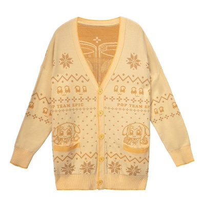 【グッズ-ジャンパー・コート】ポプテピピック 冬日和シリーズ セーター ポプ子