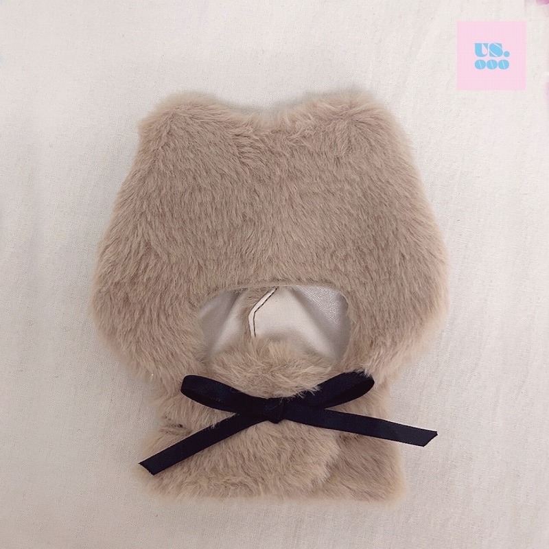【グッズ-コスプレアクセサリー】ノンキャラオリジナル 【8～10cm用】ファー素材ねこ耳ぬいぐるみケープ MOCHA【Us.ooo】