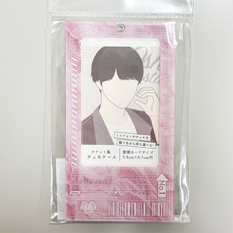 【グッズ-フォトアルバム】ノンキャラオリジナル チケット風チェキケース・ピンク(レース)