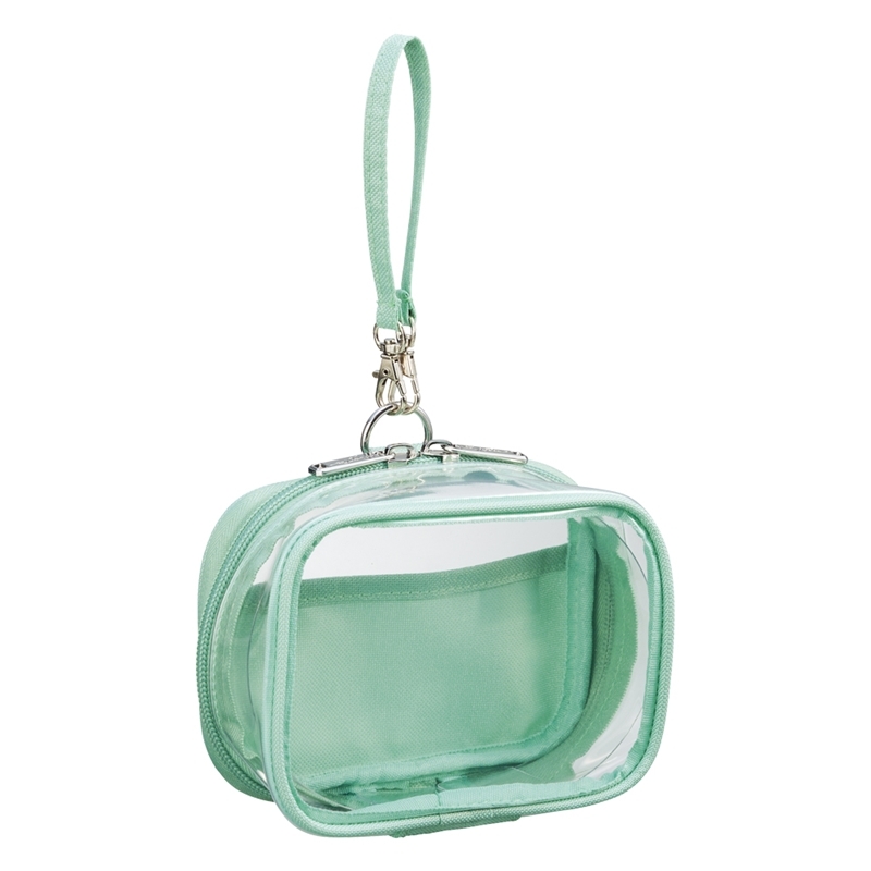 【グッズ-ポーチ】ノンキャラオリジナル デコレーションボックスポーチ ミニミニ・ワイド ミントグリーン【myfa（ミファ）】