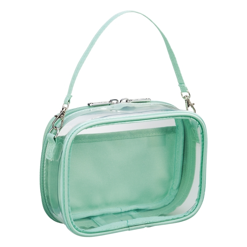 【グッズ-ポーチ】ノンキャラオリジナル デコレーションボックスポーチ ミニ・ワイド ミントグリーン【myfa（ミファ）】