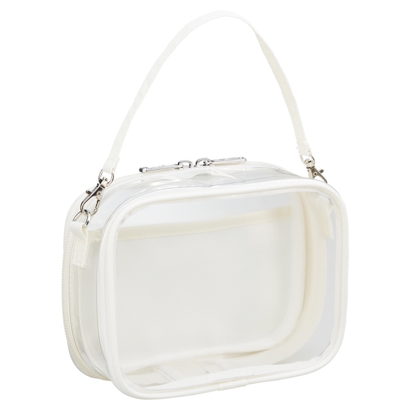 【グッズ-ポーチ】ノンキャラオリジナル デコレーションボックスポーチ ミニ・ワイド ホワイト（限定色）【myfa（ミファ）】