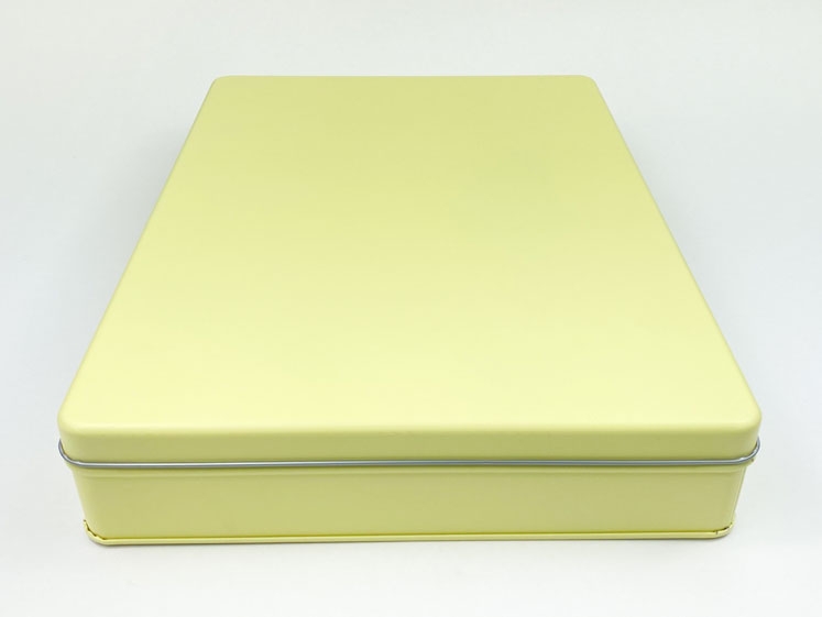 【グッズ-小物入れ】ノンキャラオリジナル カラフル缶ケース クリームイエロー ワーク(A4サイズ)タイプ