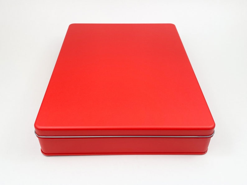 【グッズ-小物入れ】ノンキャラオリジナル カラフル缶ケース ストロベリーレッド ワーク(A4サイズ)タイプ