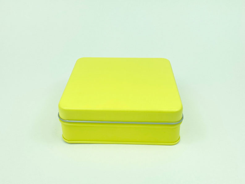 【グッズ-小物入れ】ノンキャラオリジナル カラフル缶ケース セロリ スクエアタイプ