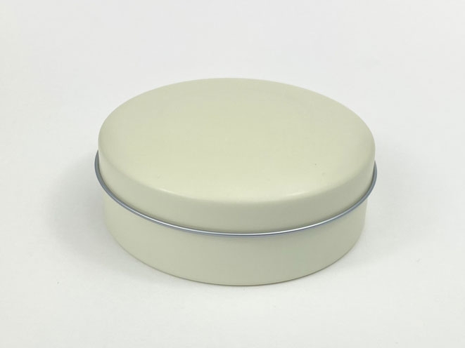 【グッズ-小物入れ】ノンキャラオリジナル カラフル缶ケース バニラ ラウンドタイプ