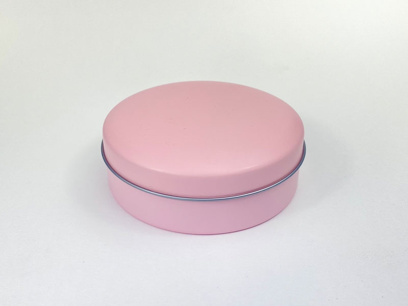 【グッズ-小物入れ】ノンキャラオリジナル カラフル缶ケース サクラ ラウンドタイプ