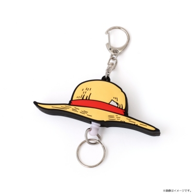 【グッズ-キーホルダー】ONE PIECE 帽子型ラバーリールキーホルダー/ルフィ
