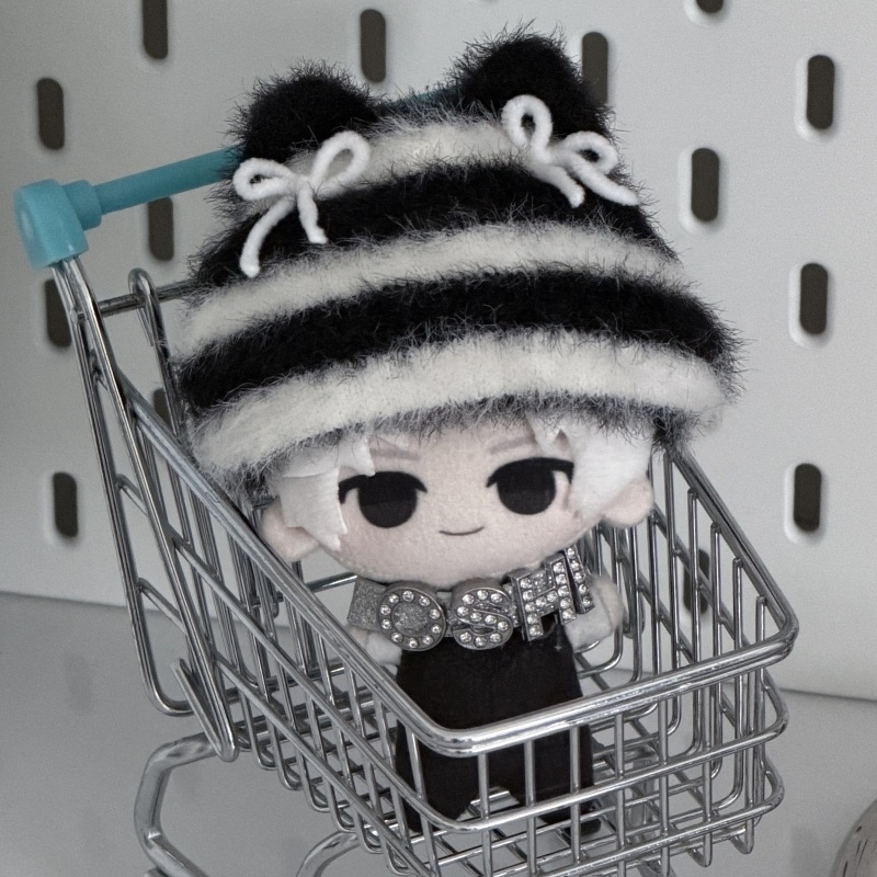 【グッズ-ぬい服】ノンキャラオリジナル 10cmボーダーねこ耳ぬい帽子【OshiVerse】