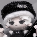 【グッズ-ぬい服】ノンキャラオリジナル 10cmツイードスターベレー帽 ブラック【OshiVerse】の画像