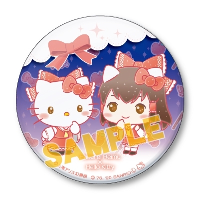 グッズ バッチ 東方project サンリオキャラクターズ 76mmbig缶バッジ 博麗霊夢 ハローキティ アニメイト