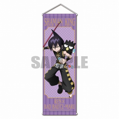 【グッズ-タペストリー】SHAMAN KING×サンリオキャラクターズ スリムタペストリー 道 蓮×バッドばつ丸