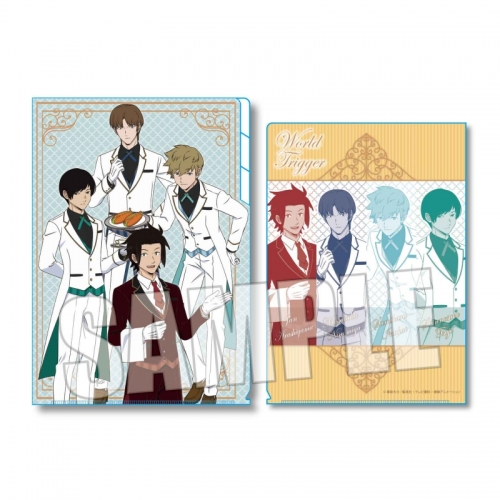 グッズ クリアファイル ワールドトリガー クリアファイル3ポケット 嵐山准 二宮匡貴 犬飼澄晴 辻新之助 執事服ver アニメイト先行販売分 アニメイト