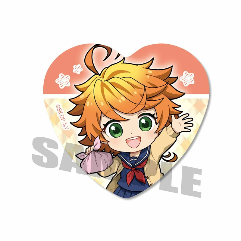 【グッズ-バッジ】約束のネバーランド ハート缶バッジ 学生服ver./エマ【OS記念】【アニメイト限定】
