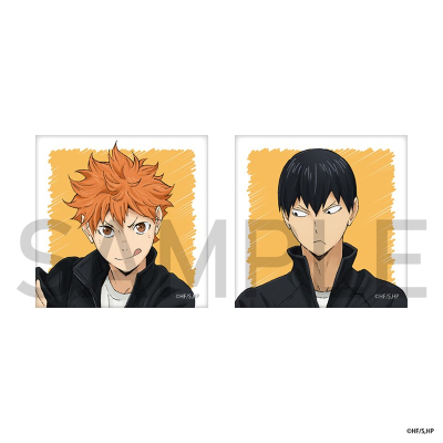 【グッズ-バッチ】ハイキュー!! スクエア缶バッジセット(制作現場風)日向・影山