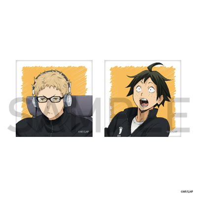 【グッズ-バッチ】ハイキュー!! スクエア缶バッジセット(制作現場風)月島・山口