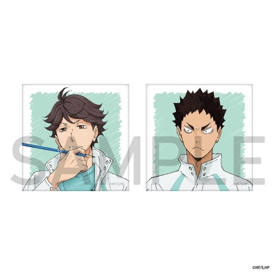 【グッズ-バッチ】ハイキュー!! スクエア缶バッジセット(制作現場風)及川・岩泉