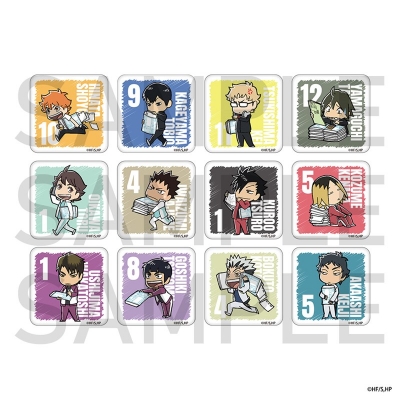 【グッズ-バッチ】ハイキュー!! ランダムスクエア缶バッジ(制作現場風ミニキャラ)全12種 BOX