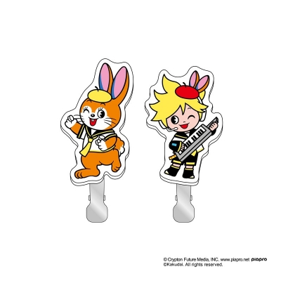 【グッズ-ヘアバンド】ミクッピーラムネ 前髪クリップ レン&クッピー