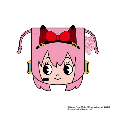 【グッズ-巾着】ミクッピーラムネ ダイカットフェイス巾着 巡音ルカ