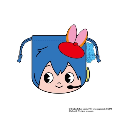 【グッズ-巾着】ミクッピーラムネ ダイカットフェイス巾着 KAITO