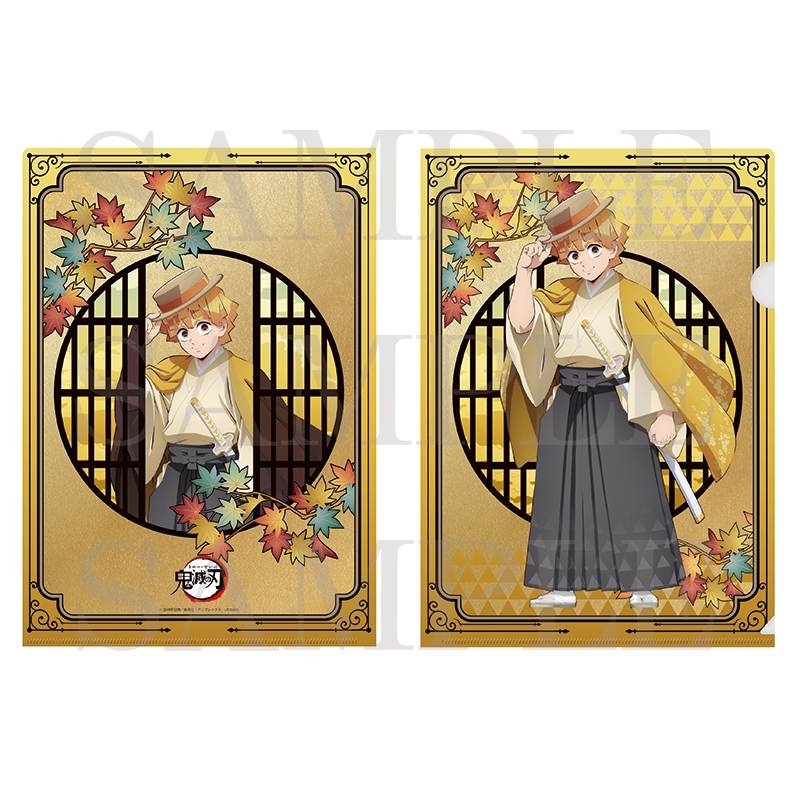 【グッズ-クリアファイル】アニメ「鬼滅の刃」 金屏風風クリアファイル<我妻善逸>