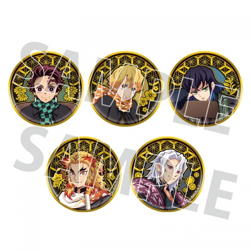 グッズ-バッチ】アニメ「鬼滅の刃」 レリーフメタル缶バッジ 全5種 