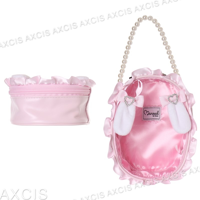 【グッズ-ポーチ】ノンキャラオリジナル Mineed by Oselウサミミ付ぬいポーチ(大) ピンク