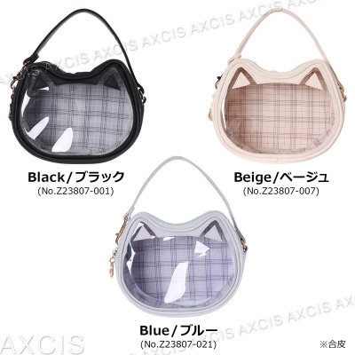 【グッズ-ポーチ】ノンキャラオリジナル Osel合皮ネコダイカットぬいポーチ ブラック