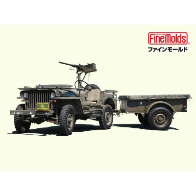 【プラモデル】ミリタリービークル 82002 アメリカ陸軍 1/4トン 4x4トラック(トレーラー・機関銃付) 1/20