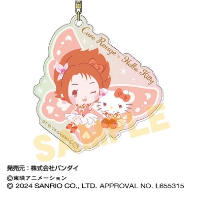 【グッズ-キーホルダー】Yes! プリキュア5GoGo!×サンリオキャラクターズ オーロラアクリルキーホルダー02 キュアルージュ×ハローキティ