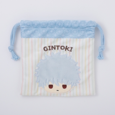 【グッズ-巾着】銀魂 フェイスアップリケ刺繍付巾着 坂田銀時