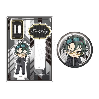 【グッズ-セットもの】TVアニメ『グノーシア』 アクリルフォトプロップス&グリッター缶バッジセット 黒スーツver. 沙明