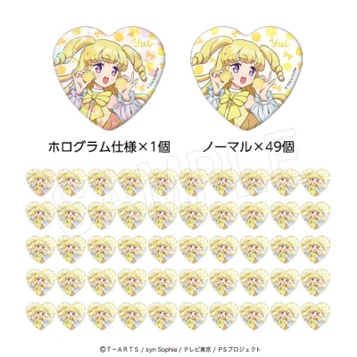 【グッズ-バッチ】プリティーシリーズ ハート缶バッジ50個セット(ホロ缶バッジ1個入り) Fruits gingham ver. 夢川ゆい