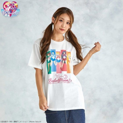 グッズ Tシャツ 美少女戦士セーラームーン セーラー5戦士 ダーク キングダム Tシャツ セーラー5戦士 ユニセックスm 白 アニメイト