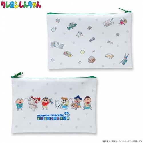 グッズ ポーチ クレヨンしんちゃん Omochaboko フラットポーチホワイト アニメイト