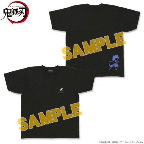 グッズ Tシャツ ゆるっと鬼滅の刃 モチーフ柄tシャツ ブラック 義勇 M アニメイト