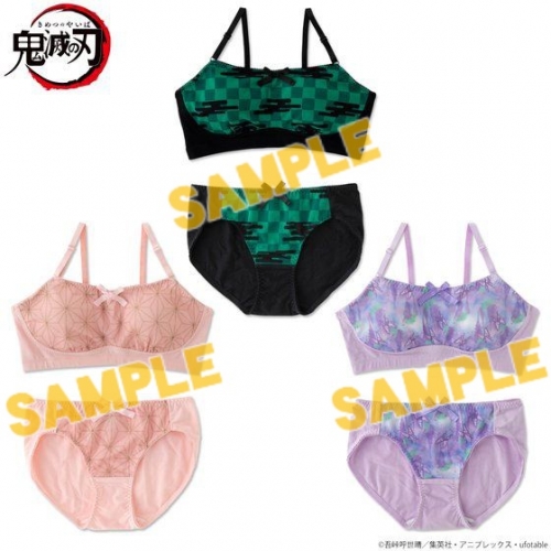グッズ-その他】鬼滅の刃 おやすみ用ブラ&ショーツセット 禰豆子 LL 鬼滅の刃 おやすみ用ブラ&ショーツ しのぶ L