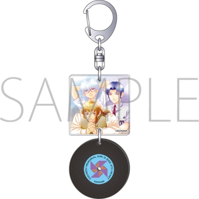【グッズ-キーホルダー】ときめきメモリアル Girl's Side 4th Heart レコード風キーホルダー/柊 夜ノ介&氷室一紀&御影小次郎 2周年記念コンサート