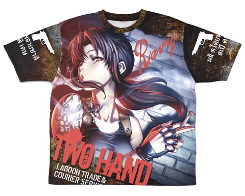 グッズ Tシャツ ブラック ラグーン トゥーハンド レヴィ 両面フルグラフィックtシャツ L アニメイト