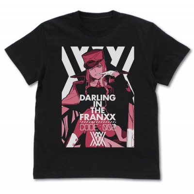 【グッズ-Tシャツ】ダーリン・イン・ザ・フランキス ゼロツー Tシャツ/BLACK-XL