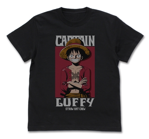 グッズ Tシャツ ワンピース Captainルフィ Tシャツ Black S アニメイト