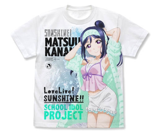 グッズ ｔシャツ ラブライブ サンシャイン 松浦果南 フルグラフィックtシャツ パジャマver ホワイト Xl アニメイト